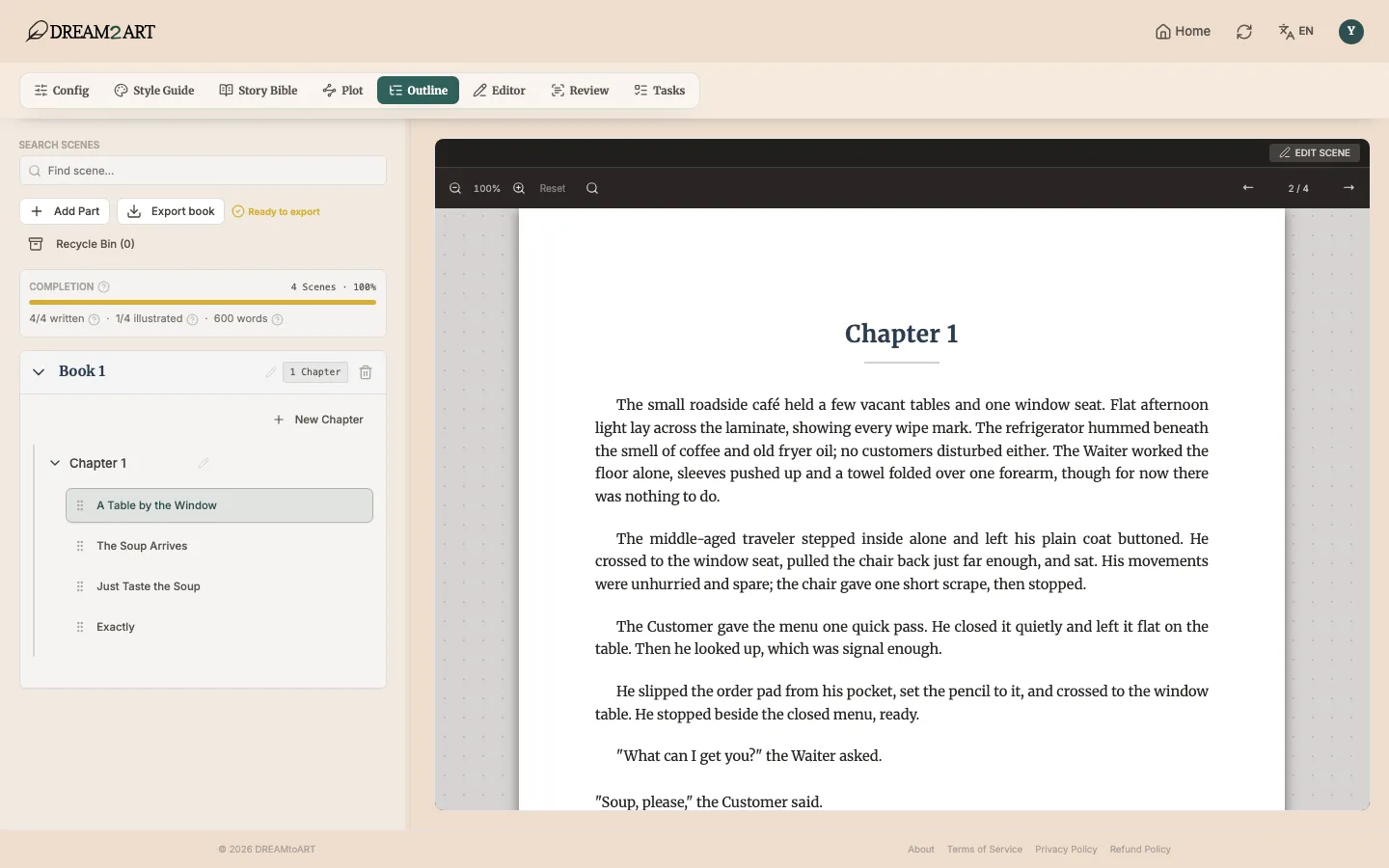 Read mode: the finished book, paginated as it will print.